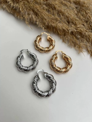 Vintage Sarmal Burgu Küpe Orta Boy