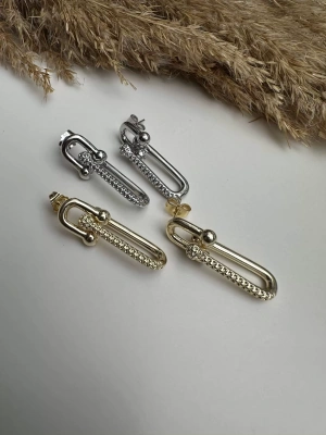 Yeni Sezon Lazer İşlemeli Tiffany Küpe Altın Kaplama