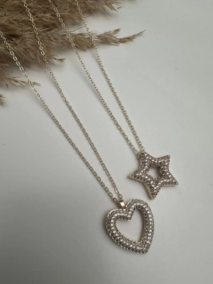 Yıldız Kalp Taşlı Kolye