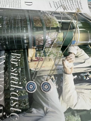 Zirkon Taşlı Nazarlı Kolye