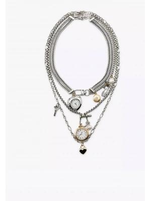 ZrA Marka Vintage Tasarım Çoklu Saat Kolye