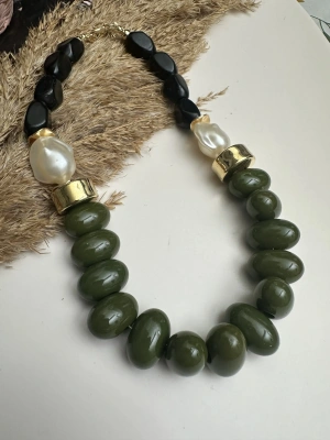 ZrA Model Yeşil İnci Kolye