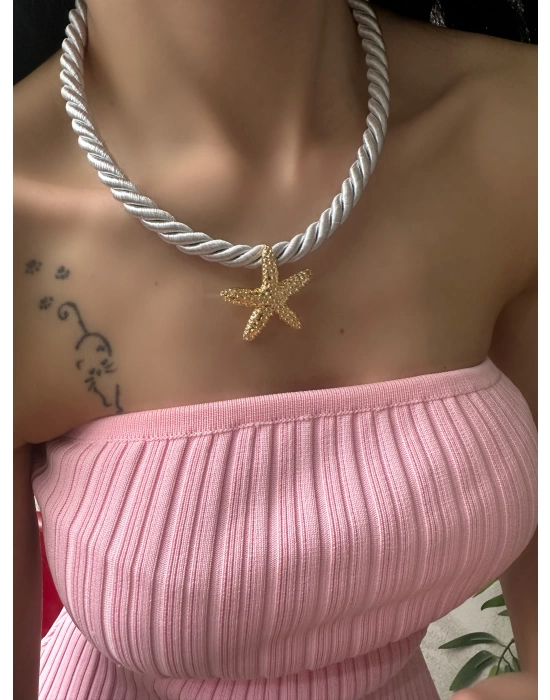 Halat Model Tasarım Plakalı Kolye