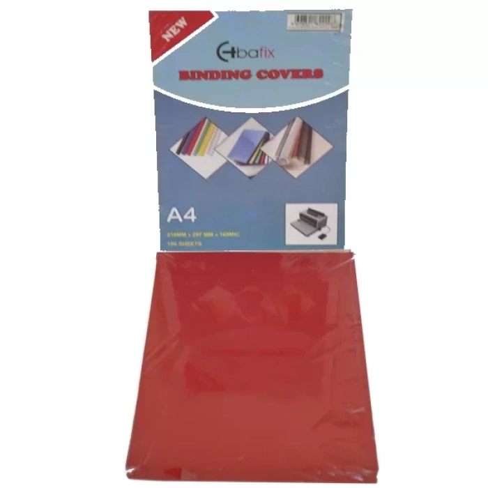 Bafix Cilt Kapağı Plastik Opak A4 160 MIC Kırmızı 100 Paket