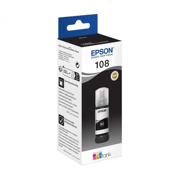 Epson T09C1 108 Black Siyah Şişe Mürekkep T09C14A