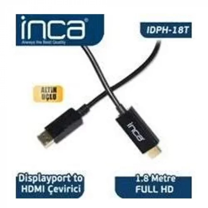 INCA IDPH-18T DİSPLAYPORT TO HDMI KABLO 1.8 MT