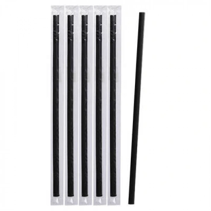 Siyah Frozen Plastik Pipet Jelatin Sargılı 1000 Adet