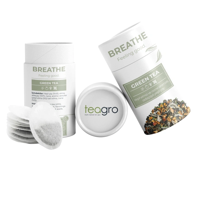 Teagro Breathe Yeşil Elma Ve Nane Aromalı, Adaçaylı Yeşil Çay