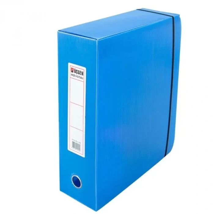 Üçgen Proje Kutusu Plastik Lastikli Battal 29x36x10 Mavi 50 Adet