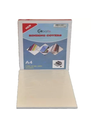 Bafix Cilt Kapağı Plastik Opak A4 160 MIC Beyaz  Paket
