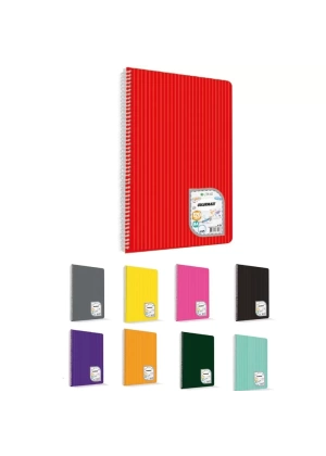 Çınar Colormaxi Spiralli Defter Plastik Kapak Çizgili 72 YP A4 12 Adet