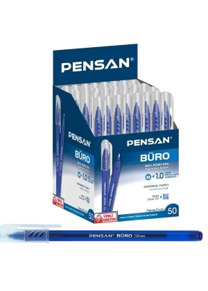 Pensan Tükenmez Kalem Büro 1 MM Mavi 50 Li