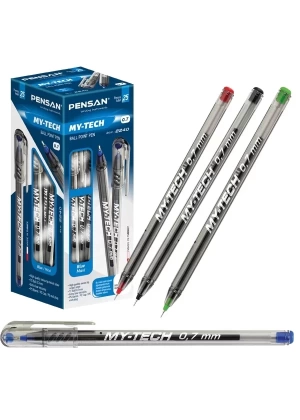 Pensan Tükenmez Kalem My-Tech 0.7 MM İğne Uç Mavi 25 Adet