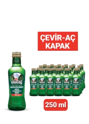 Uludağ Premium Doğal Maden Suyu Cam 250 Ml Vidalı Kapak (24 Adet 1 Koli)
