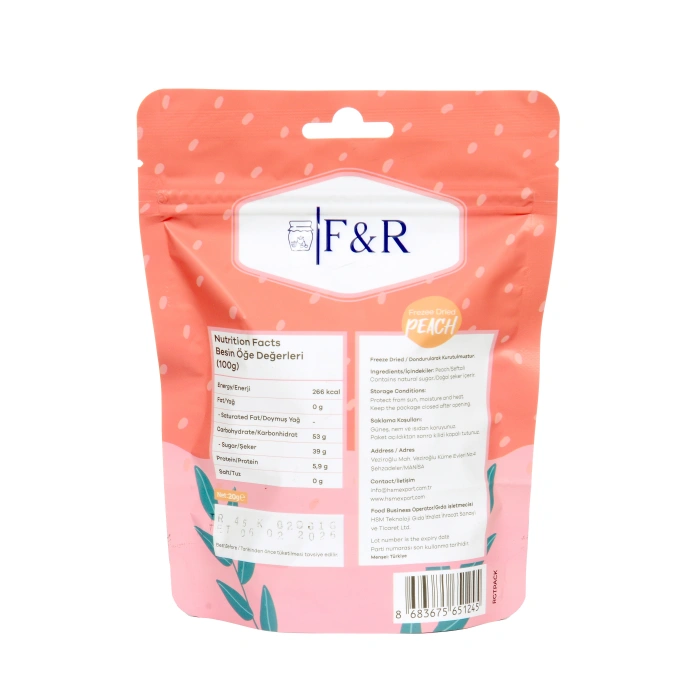 F&R Freeze Drıed Şeftali 50 Adet (1 Koli)