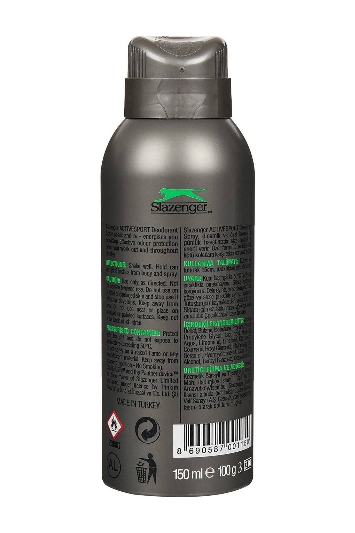Slazenger Active Sport Erkek Yeşil Deodorant