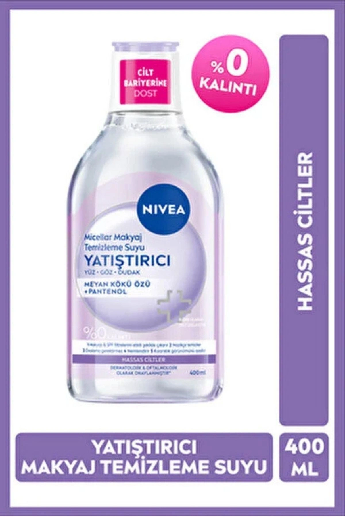 NIVEA Micellar Makyaj Temizleme Suyu Yatıştırıcı Yüz,Göz ve Dudak için 400 ml