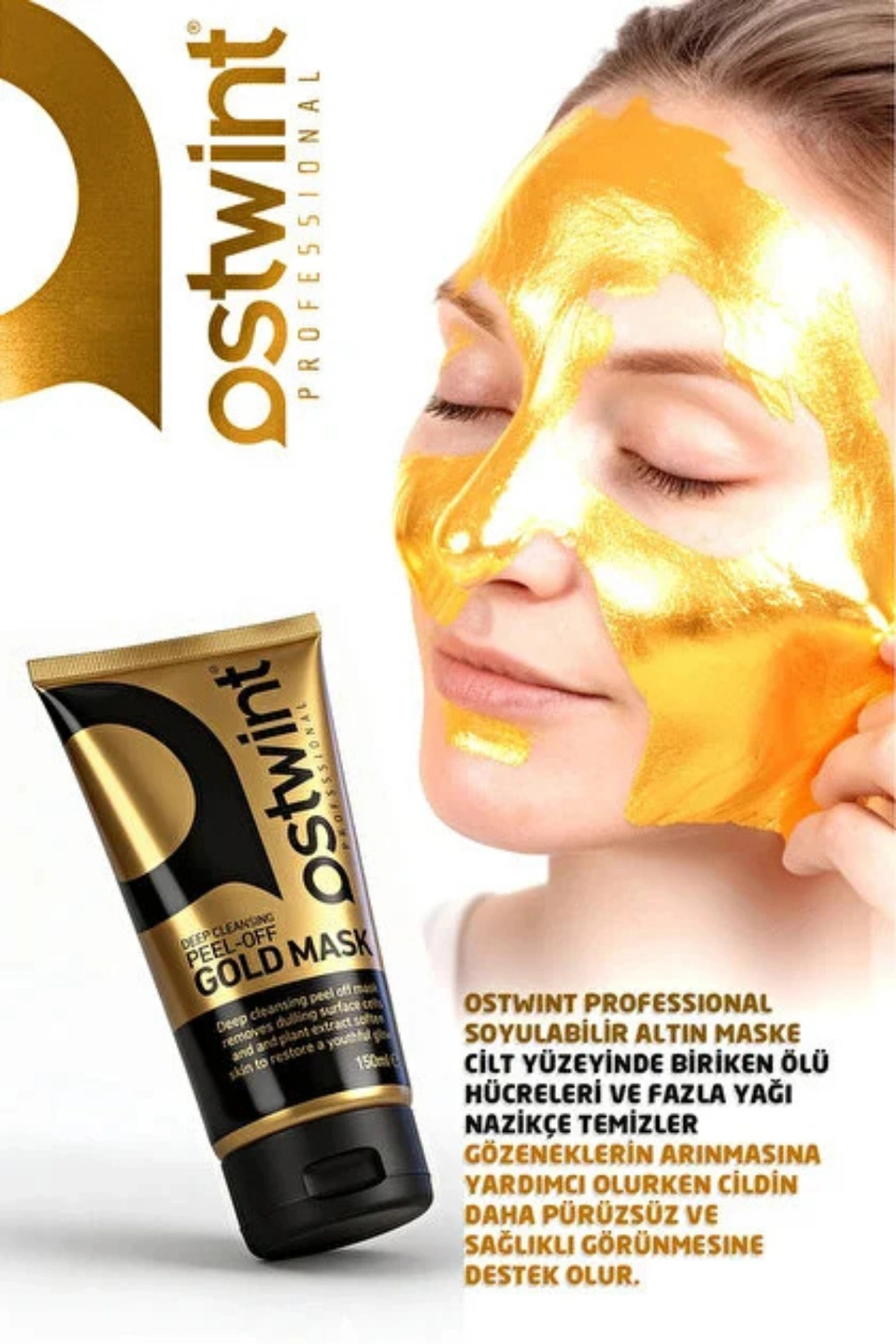 Ostwint Professional Peeling Gel Soyulabilir Altın Maske 150ml Aydınlatıcı
