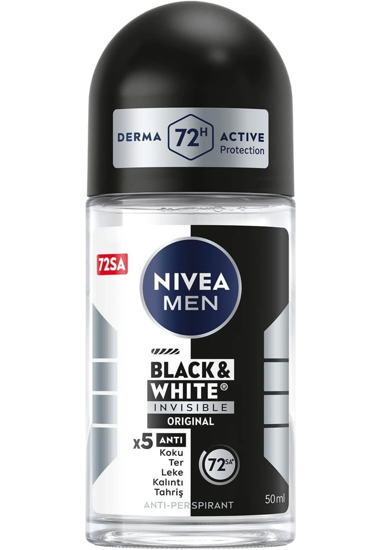 NIVEA MEN Erkek Roll On Deodorant Black&White Invisible Original 50 ml