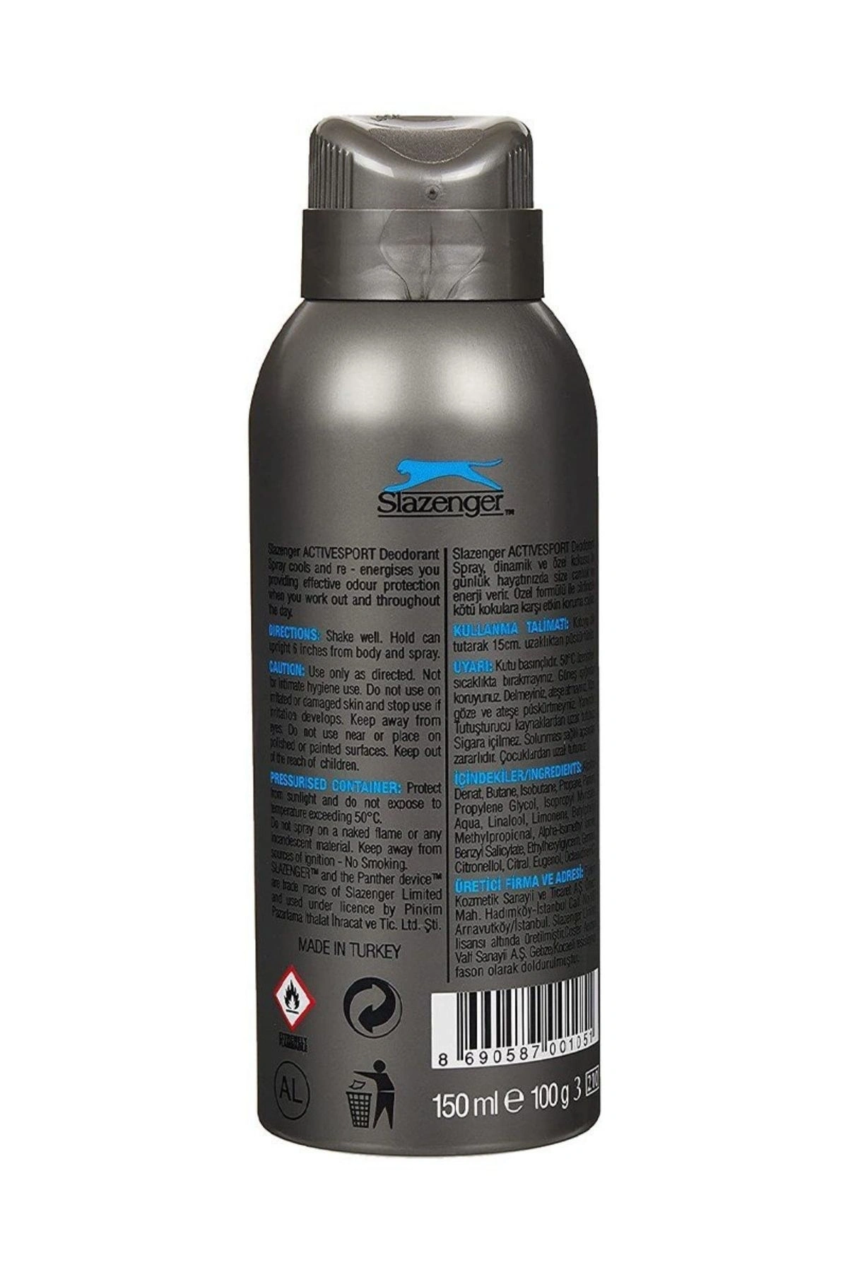 Slazenger Active Sport Erkek Mavi Deodorant