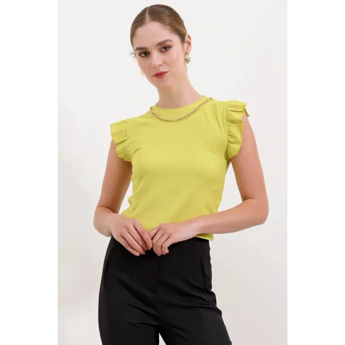 0430 Örme Bluz - A.Sarı