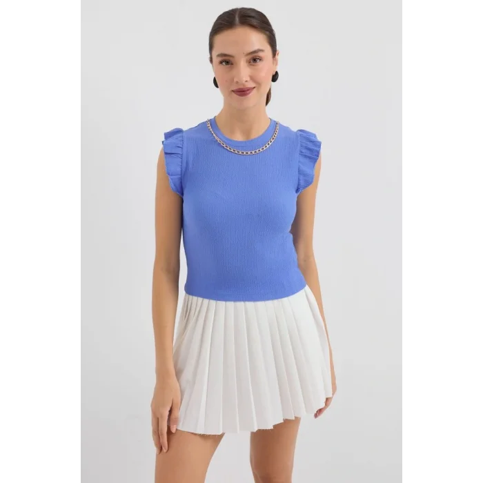 0430 Örme Bluz - B.Mavi