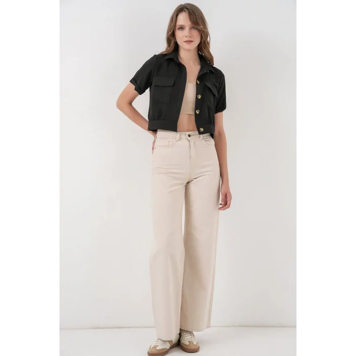 0663 Crop Ceket - Siyah