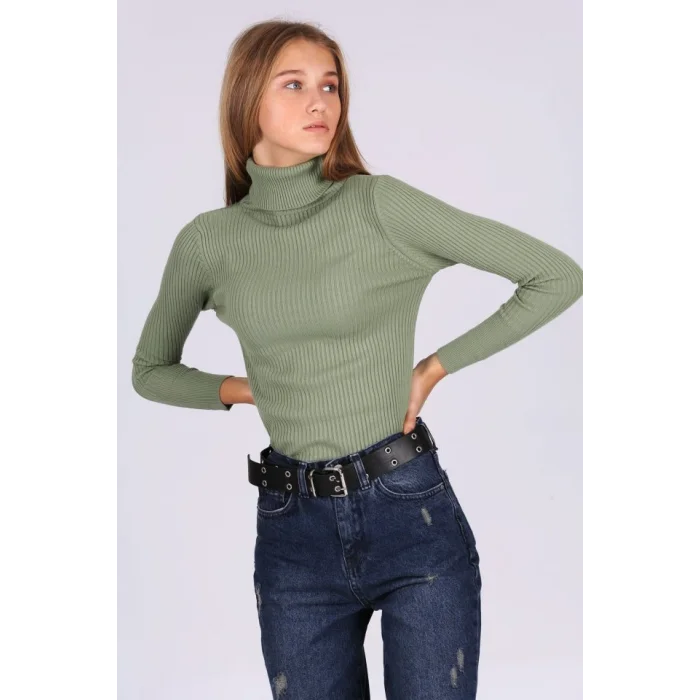 10311 Balıkçı Yaka Triko Kazak - Çağla