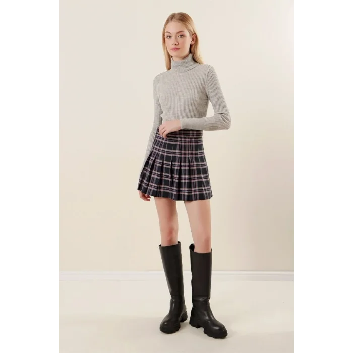 10311 Balıkçı Yaka Triko Kazak - Gri