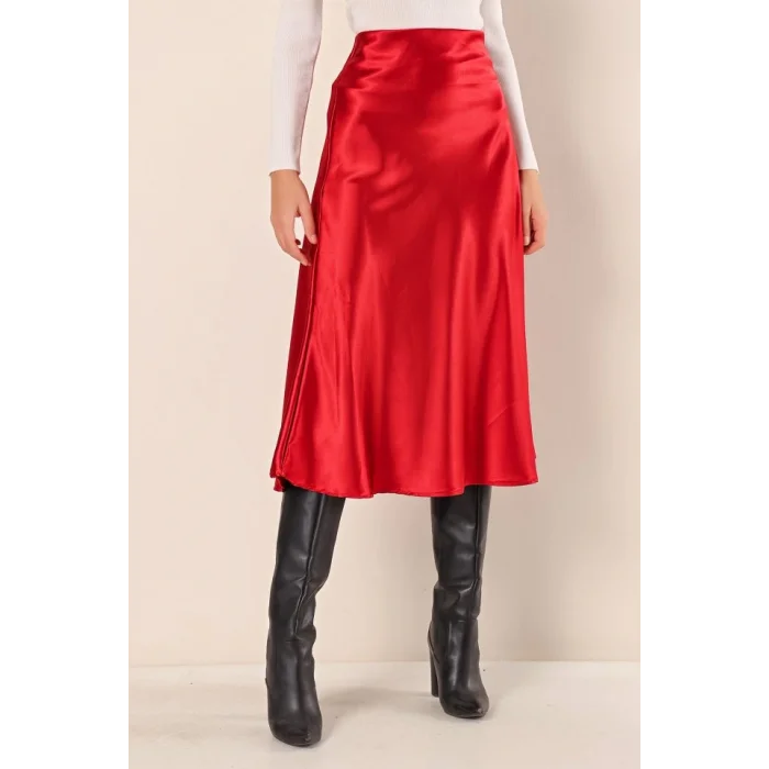 15806 Saten Etek - Bordo