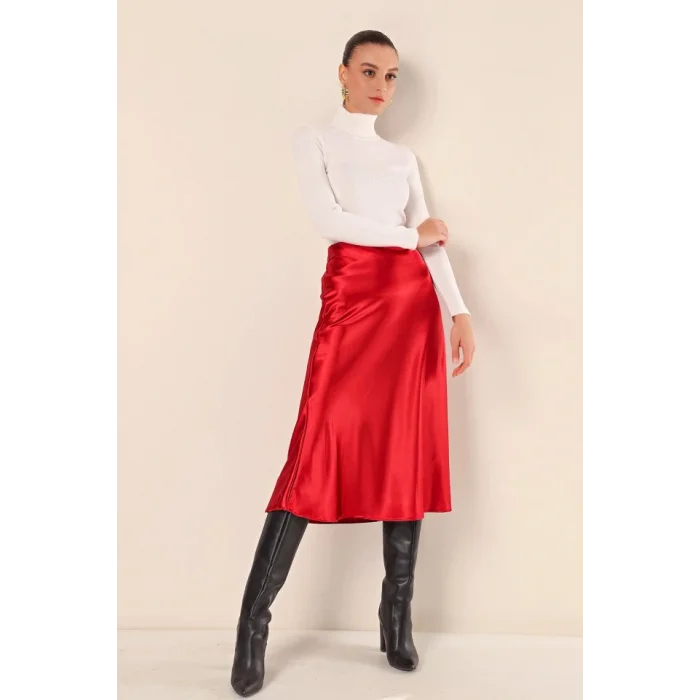 15806 Saten Etek - Bordo