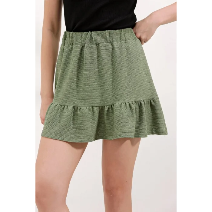 1884 Örme Mini Etek - Çağla