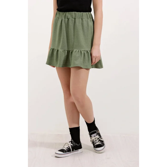 1884 Örme Mini Etek - Çağla