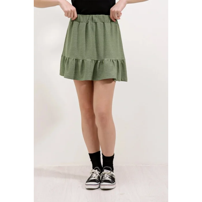 1884 Örme Mini Etek - Çağla