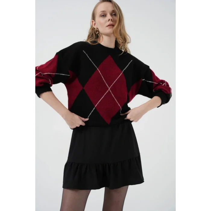 1884 Örme Siyah Mini Etek