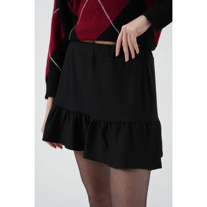 1884 Örme Siyah Mini Etek