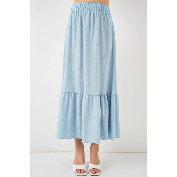 1886 Uzun Örme Etek - Açık Mavi