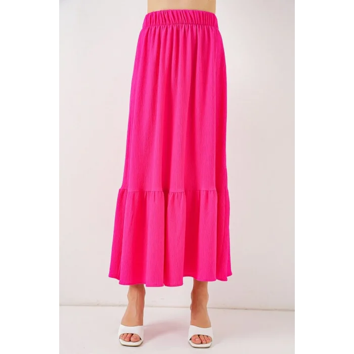 1886 Uzun Örme Etek - A.Fuşya