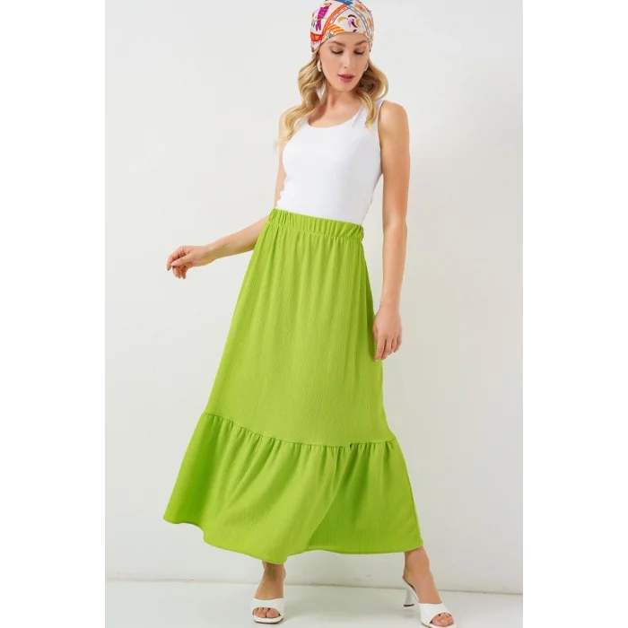 1886 Uzun Örme Etek - E.Yeşil