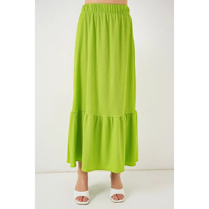 1886 Uzun Örme Etek - E.Yeşil