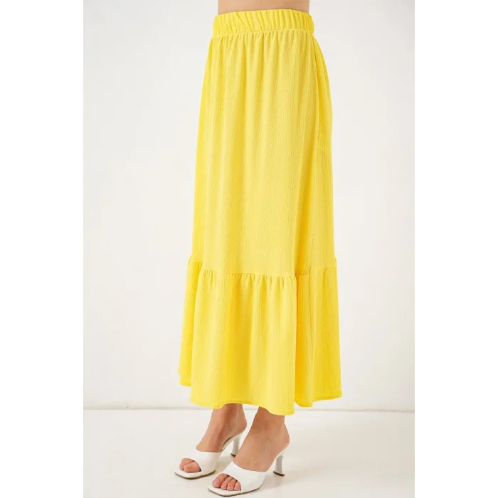 1886 Uzun Örme Etek - Sarı
