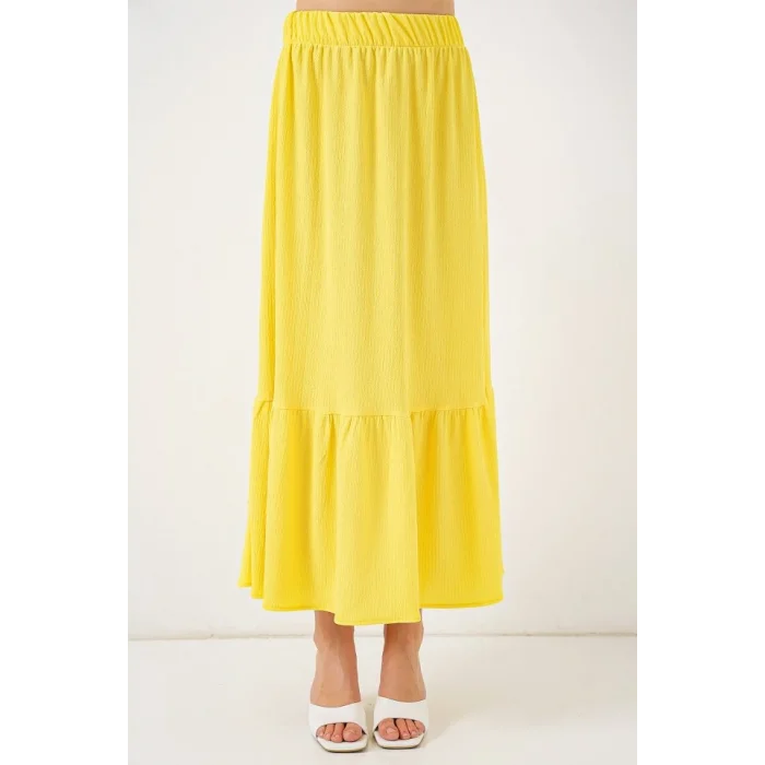 1886 Uzun Örme Etek - Sarı