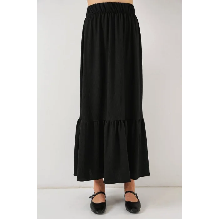 1886 Uzun Örme Etek - Siyah