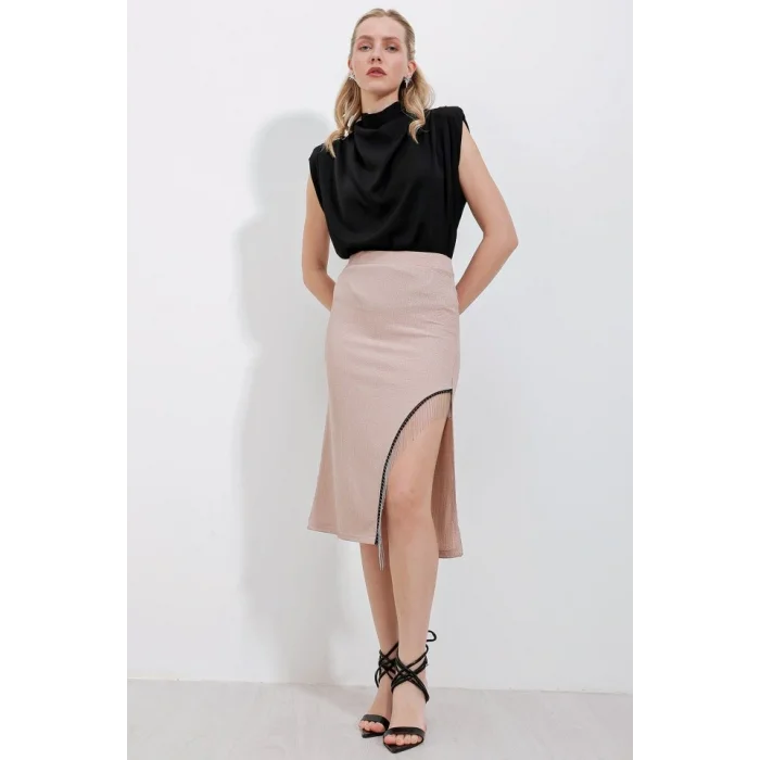 1890 Zincir Detaylı Etek - Bisküvi