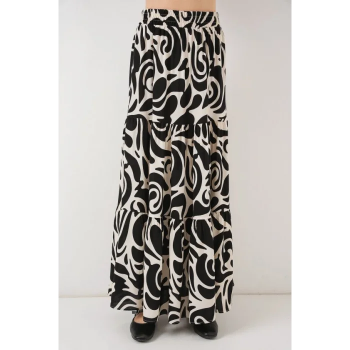 1898 Desenli Uzun Etek - C.Siyah