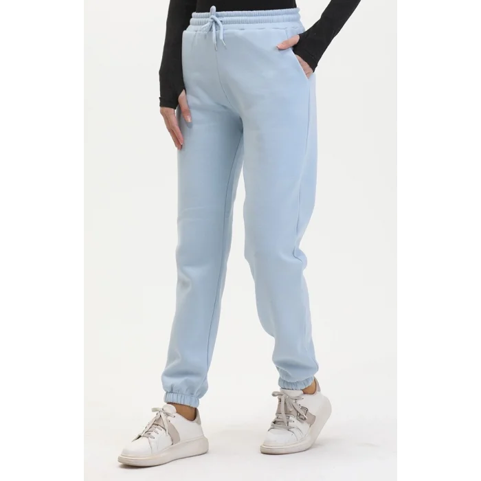 3 iplik şardonlu paça lastikli eşofman bebe mavi is001