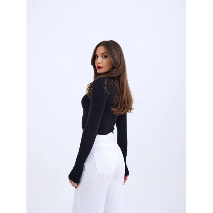 42231 TRİKO BALIKÇI KAZAK-SİYAH