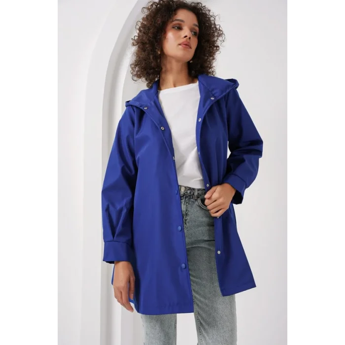 5934 Kapüşonlu Trençkot - Saks