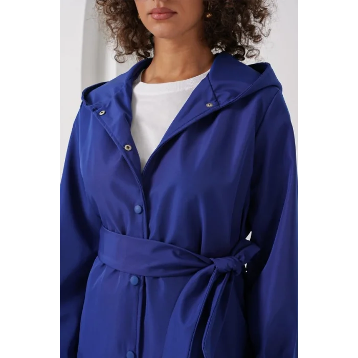 5934 Kapüşonlu Trençkot - Saks