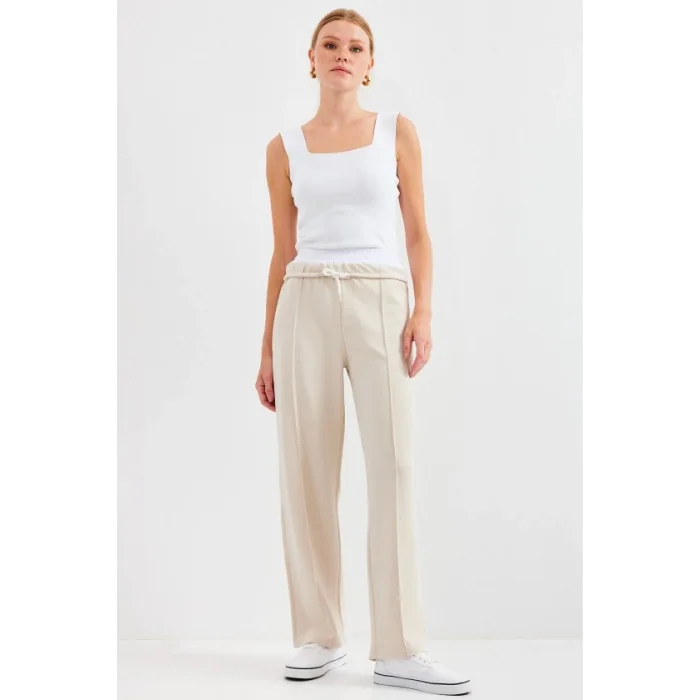 6662 Çımalı Pantolon - Krem